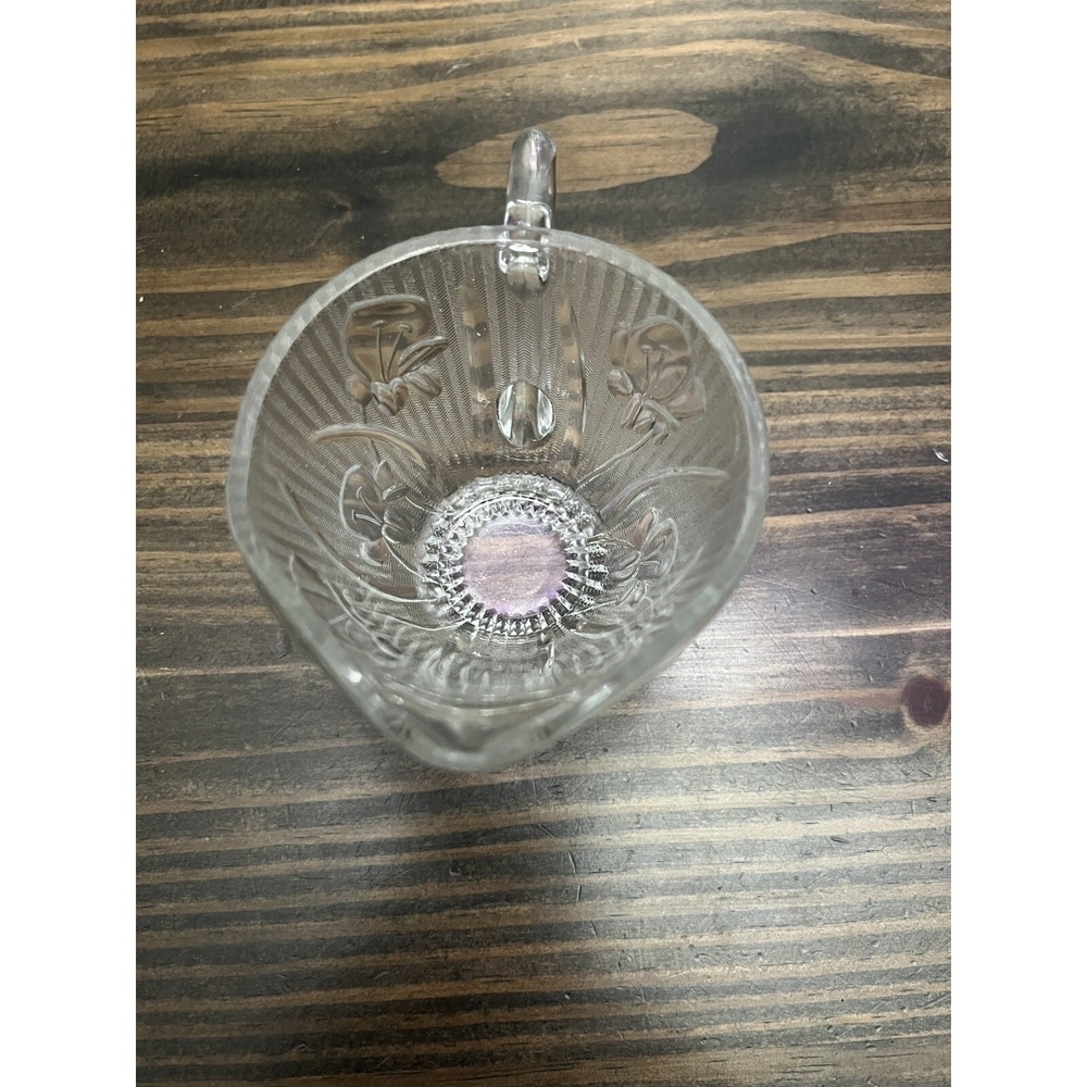 1930's Jeannette Iris & Herringbone Crystal Clear Cream‎ Dish Only Replacement - Picture 3 of 6
